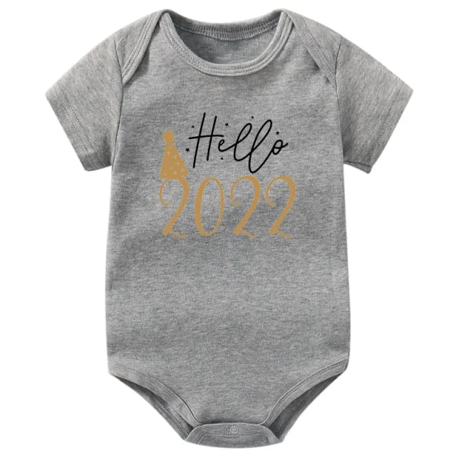 Hello 2022 Newborn Baby Bodysuit Romper