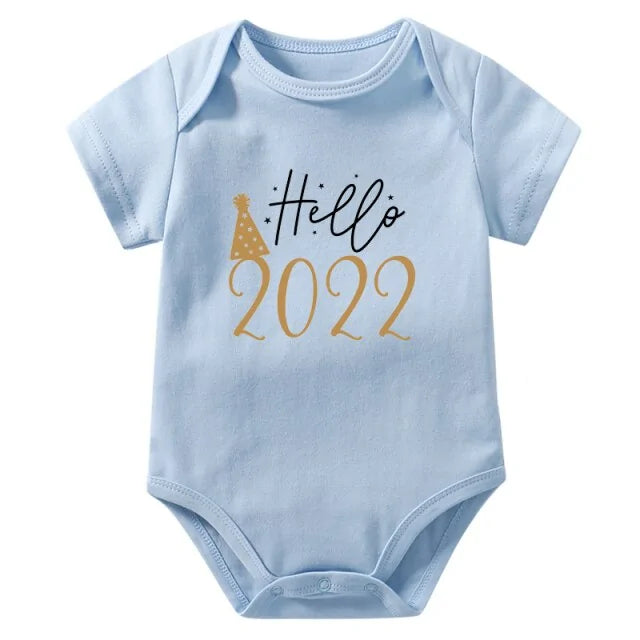 Hello 2022 Newborn Baby Bodysuit Romper