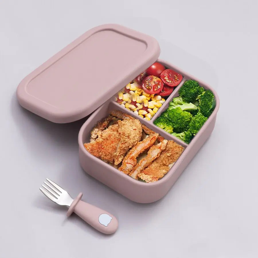 Silicone Baby Feeding Set: Leakproof, Microwave-Safe Bowl & Plate with Lunch Box Design