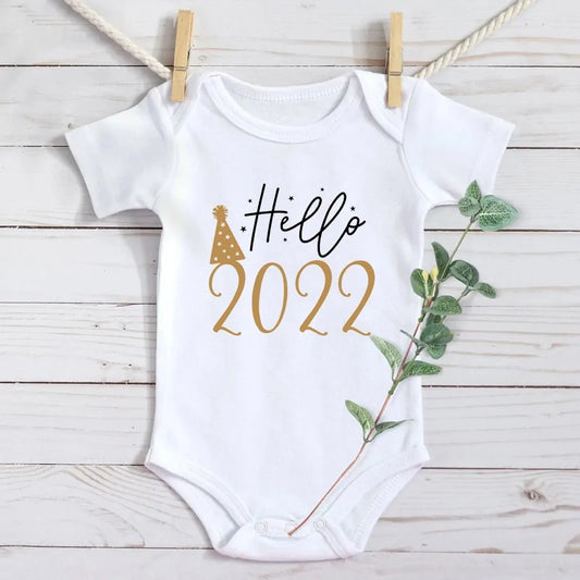 Hello 2022 Newborn Baby Bodysuit Romper